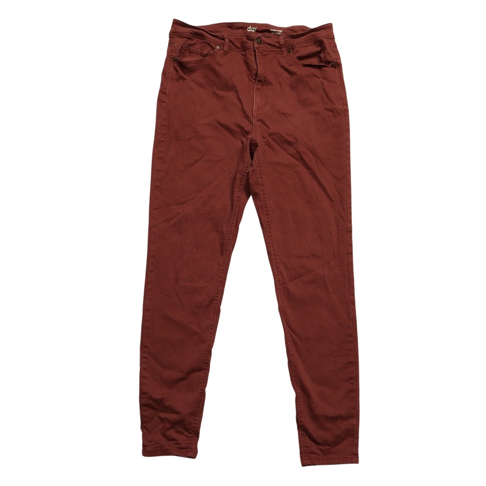 DIP Red High Rise Stretch Colorful Y2K Punk Ankle‎ Skater Cotton Skinny Pants 14